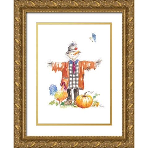 Scarecrow Gold Ornate Wood Framed Art Print with Double Matting by Pinto, Patricia