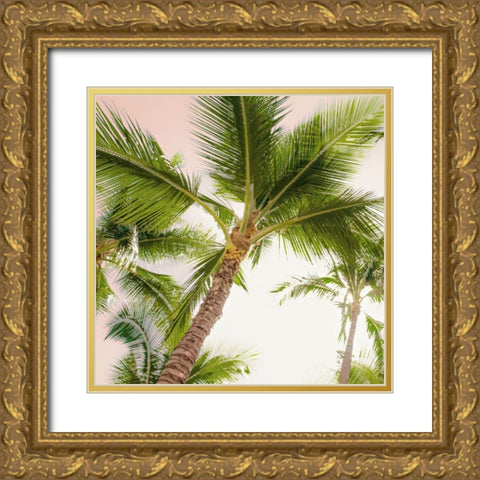 Bright Oahu Palms II Gold Ornate Wood Framed Art Print with Double Matting by Bill Carson Photography