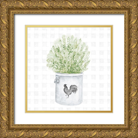 Farm Herbs II Gold Ornate Wood Framed Art Print with Double Matting by Gaynor, Janice