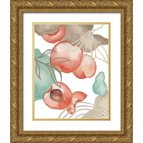 Art Deco Peach Gold Ornate Wood Framed Art Print with Double Matting by Medley, Elizabeth