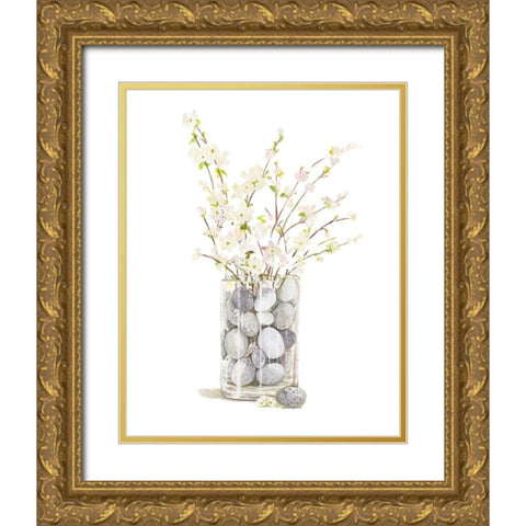 Spring Vase with Rocks Gold Ornate Wood Framed Art Print with Double Matting by Pinto, Patricia