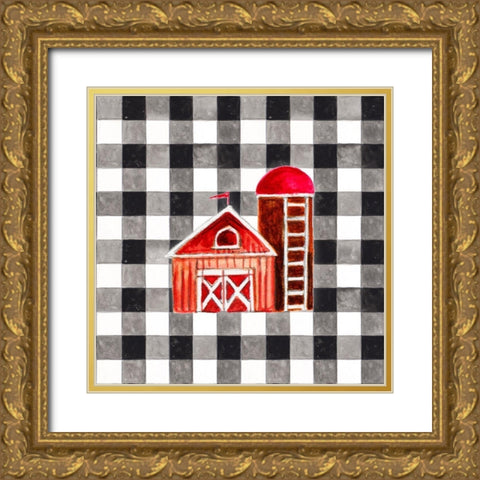 Fun Farm Icon I Gold Ornate Wood Framed Art Print with Double Matting by Gaynor, Janice