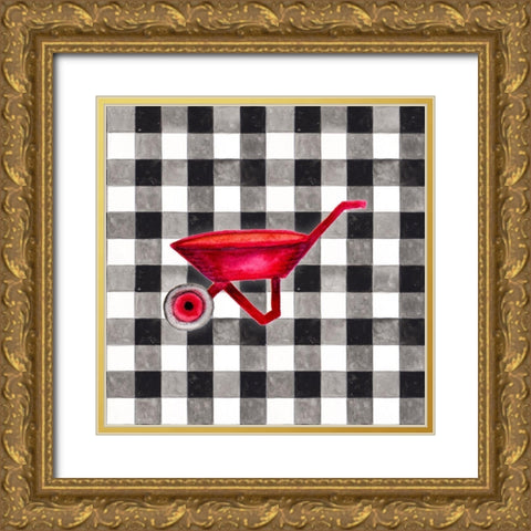 Fun Farm Icon VI Gold Ornate Wood Framed Art Print with Double Matting by Gaynor, Janice