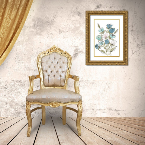Blooming Spring II Gold Ornate Wood Framed Art Print with Double Matting by Krinlox