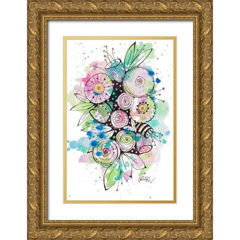 Blooming Summer II Gold Ornate Wood Framed Art Print with Double Matting by Krinlox
