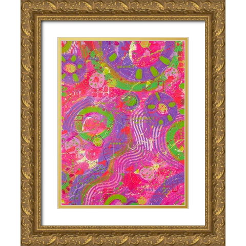 Another Time Abstract Gold Ornate Wood Framed Art Print with Double Matting by Mosher, Deidre