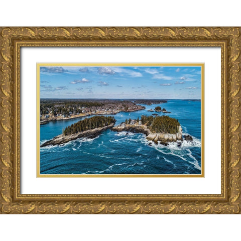 Aerial Islands Gold Ornate Wood Framed Art Print with Double Matting by Veilleux, Jason