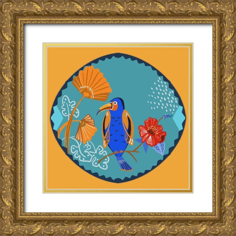 Toucan Gold Ornate Wood Framed Art Print with Double Matting by Del Sol, Ani