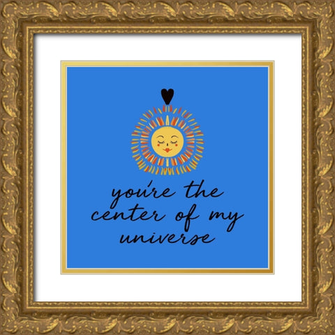 Center Of My Universe Gold Ornate Wood Framed Art Print with Double Matting by Del Sol, Ani