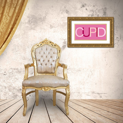 Cupid Gold Ornate Wood Framed Art Print with Double Matting by SD Graphics Studio