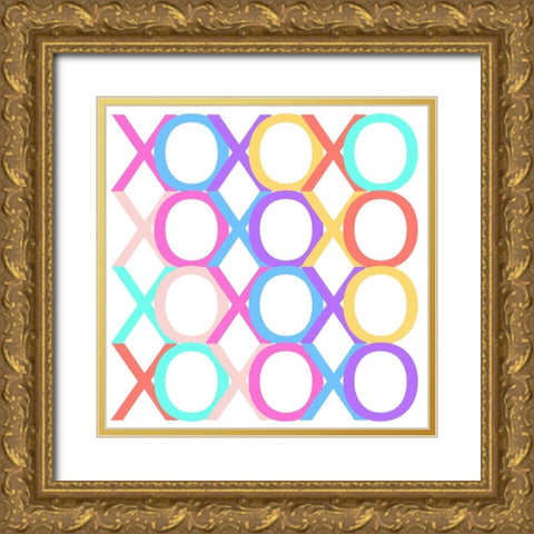 XOXO Gold Ornate Wood Framed Art Print with Double Matting by SD Graphics Studio