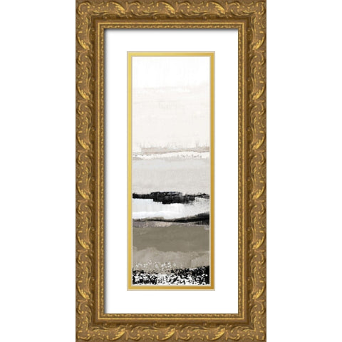 Polite Neutral Journey Panel II Gold Ornate Wood Framed Art Print with Double Matting by Loreth, Lanie
