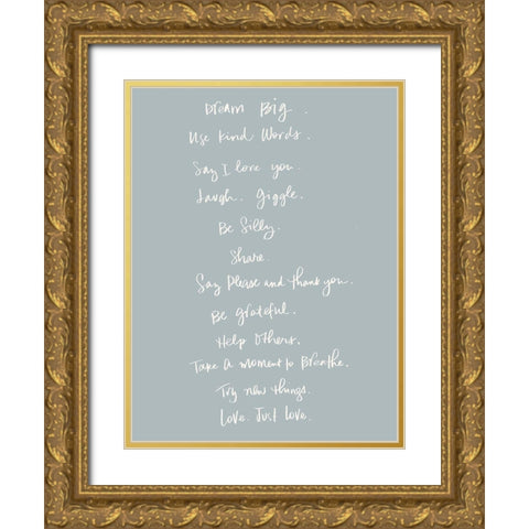 Dream Big Gold Ornate Wood Framed Art Print with Double Matting by SD Graphics Studio