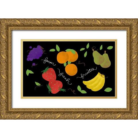 Fresh Fruit Gold Ornate Wood Framed Art Print with Double Matting by Quach, Anna