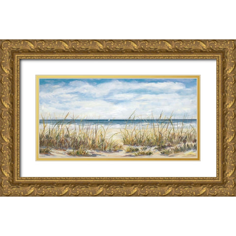 Sailing the Beautiful Coast Gold Ornate Wood Framed Art Print with Double Matting by DeRice, Julie
