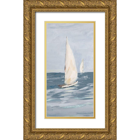 Coast Sailing II Gold Ornate Wood Framed Art Print with Double Matting by DeRice, Julie