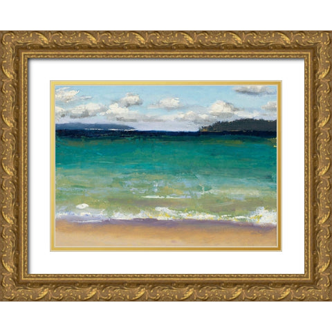 Caribbean Beaches Gold Ornate Wood Framed Art Print with Double Matting by Green, Jenny
