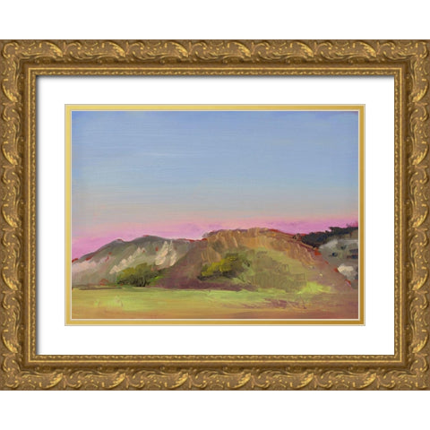 Sunset Mountains Gold Ornate Wood Framed Art Print with Double Matting by Green, Jenny