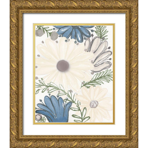 Hidden Floral I Gold Ornate Wood Framed Art Print with Double Matting by Medley, Elizabeth