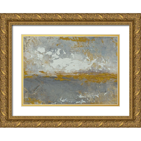 Like The Sea Does Abstract Gold Ornate Wood Framed Art Print with Double Matting by Loreth, Lanie