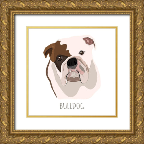 Bull Dog Gold Ornate Wood Framed Art Print with Double Matting by Torres, Melanie