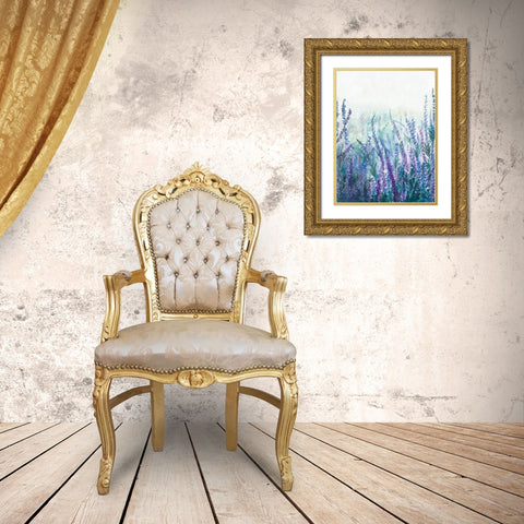 Lavender Garden I Gold Ornate Wood Framed Art Print with Double Matting by Pinto, Patricia