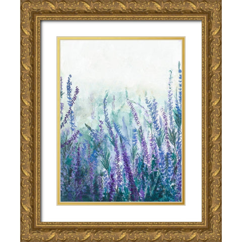 Lavender Garden I Gold Ornate Wood Framed Art Print with Double Matting by Pinto, Patricia