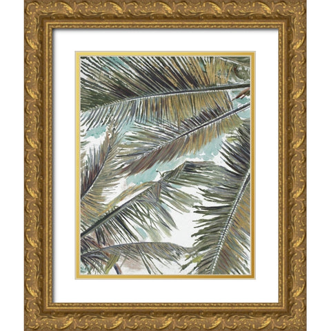 Palms in the Sky Gold Ornate Wood Framed Art Print with Double Matting by Pinto, Patricia