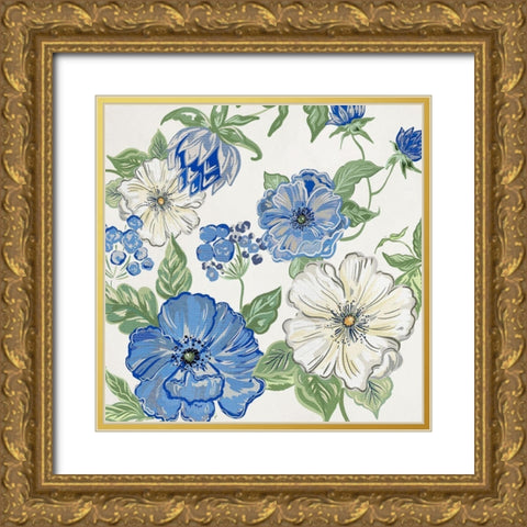 Italian Floral Theme II Gold Ornate Wood Framed Art Print with Double Matting by Del Sol, Ani