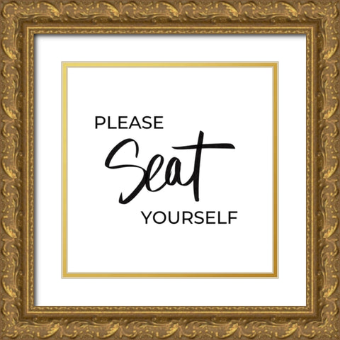 Seat Yourself Gold Ornate Wood Framed Art Print with Double Matting by Quach, Anna