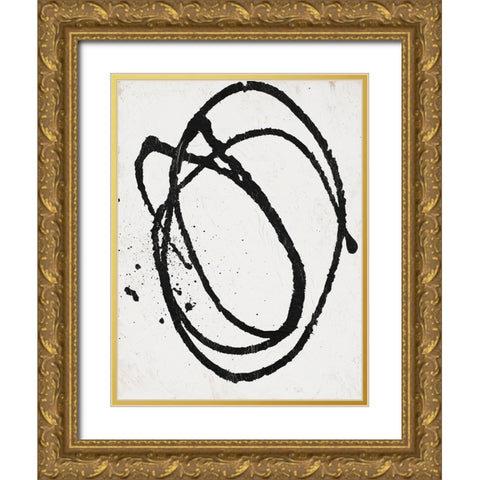 Going In Circles On White I Gold Ornate Wood Framed Art Print with Double Matting by Bryant, Susan