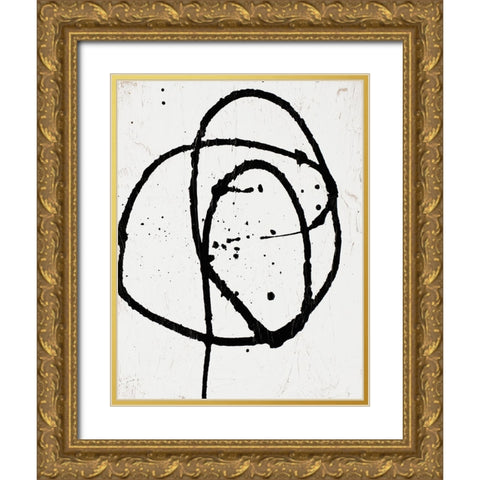 Going In Circles On White I Gold Ornate Wood Framed Art Print with Double Matting by Bryant, Susan