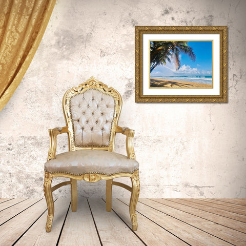 Under the Palms Gold Ornate Wood Framed Art Print with Double Matting by Acosta