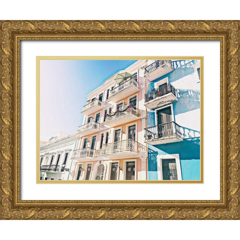 Balcony View Gold Ornate Wood Framed Art Print with Double Matting by Acosta