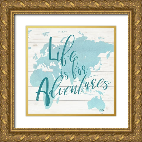 Adventure Map I Gold Ornate Wood Framed Art Print with Double Matting by Medley, Elizabeth