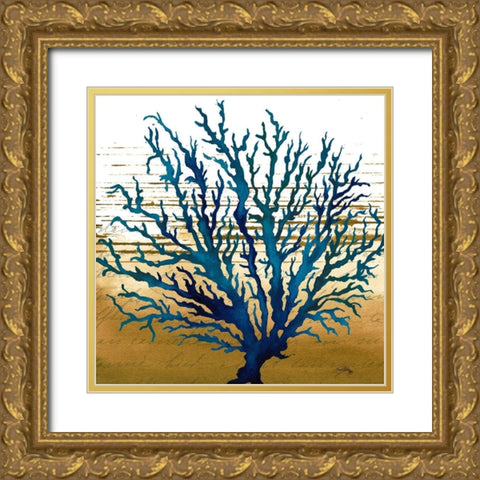 Coastal Blue II Gold Ornate Wood Framed Art Print with Double Matting by Medley, Elizabeth