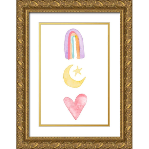 Rainbow Magic I Gold Ornate Wood Framed Art Print with Double Matting by James, Nola