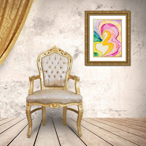 Rainbow Love Gold Ornate Wood Framed Art Print with Double Matting by James, Nola