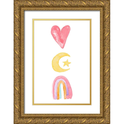 Rainbow Magic II Gold Ornate Wood Framed Art Print with Double Matting by James, Nola