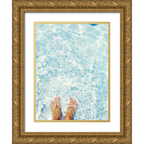 Relaxed Feet Gold Ornate Wood Framed Art Print with Double Matting by Jane, Sarah