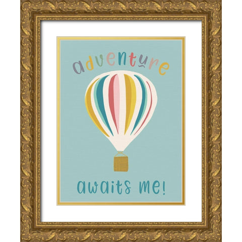 Adventure Awaits Me Gold Ornate Wood Framed Art Print with Double Matting by Bucheli, Jen