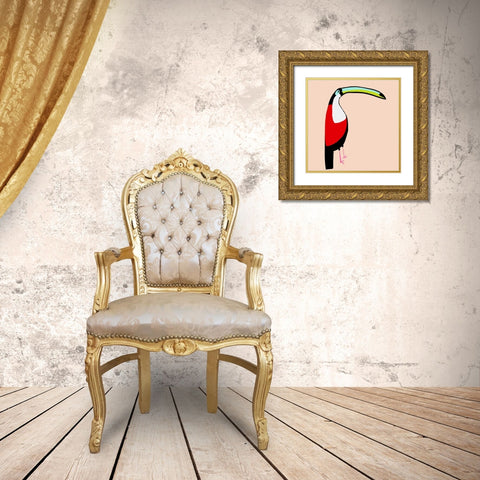 Abstract Toucan Gold Ornate Wood Framed Art Print with Double Matting by Bryant, Susan