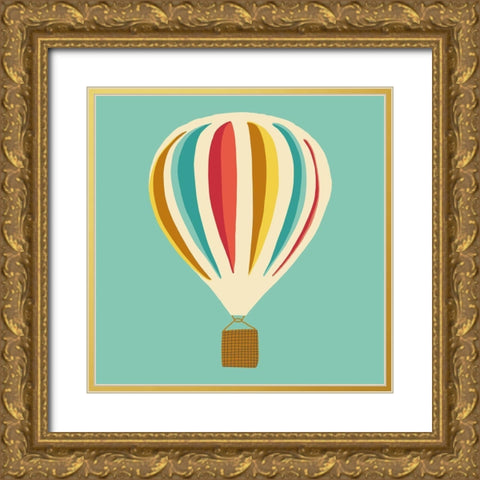 Hot Air Balloon II Gold Ornate Wood Framed Art Print with Double Matting by Bucheli, Jen