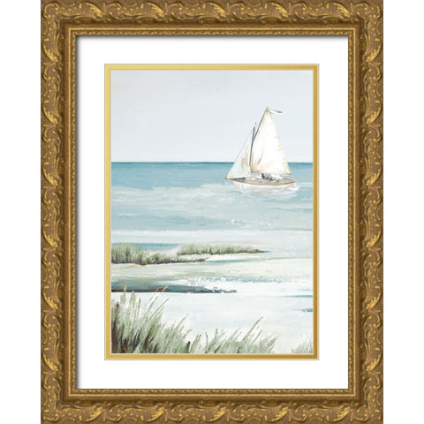 Beautiful Day For A Sail Gold Ornate Wood Framed Art Print with Double Matting by Pinto, Patricia