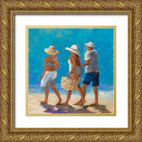Beach Buddies Gold Ornate Wood Framed Art Print with Double Matting by DeRice, Julie