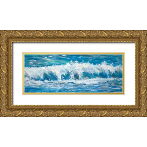 Big Ocean Waves Gold Ornate Wood Framed Art Print with Double Matting by DeRice, Julie
