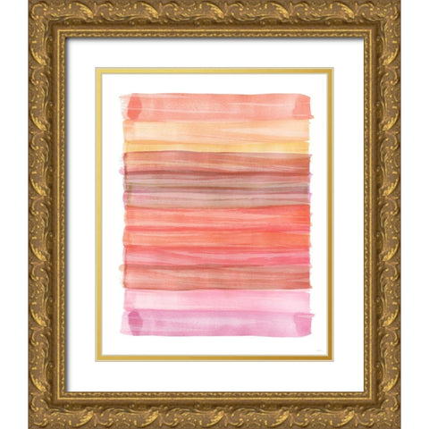 Painted Sky Abstract Gold Ornate Wood Framed Art Print with Double Matting by Meneely, Dan