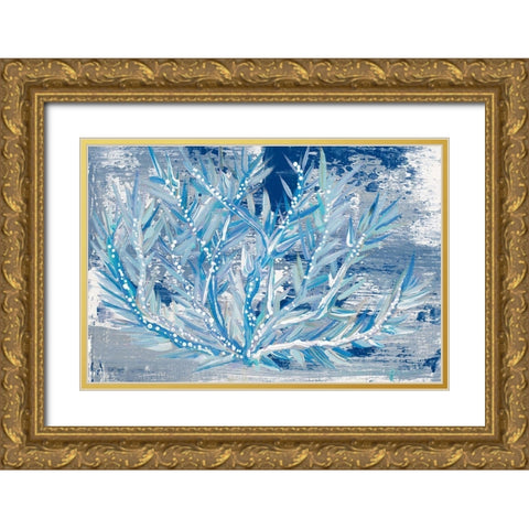 Azul Dotted Coral Horizontal Gold Ornate Wood Framed Art Print with Double Matting by Ritter, Gina
