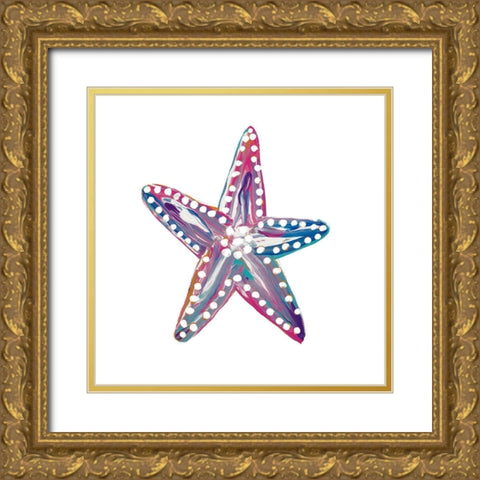 Dotted Starfish I Gold Ornate Wood Framed Art Print with Double Matting by Ritter, Gina