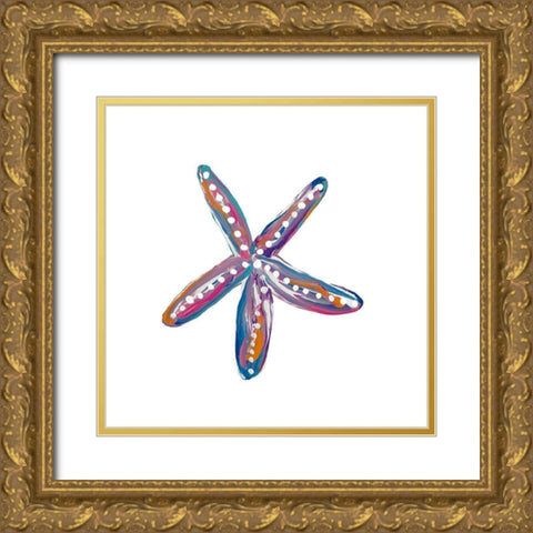 Dotted Starfish II Gold Ornate Wood Framed Art Print with Double Matting by Ritter, Gina